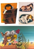 Selection from Yuji I. Weisgard's Lookbook.  "Characters, Vignettes and Decorative Elements"